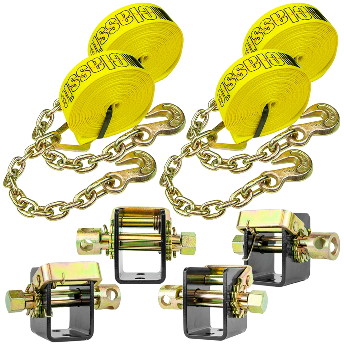 Vulcan Winch Strap with Twisted Snap Hook - 2 inch x 15 Foot - Classic Yellow - 3,300 Pound Safe Working Load WS215ST12